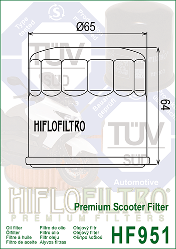 Filtru ulei YAMAHA XP530 A TMAX Hiflofiltro HF951-0