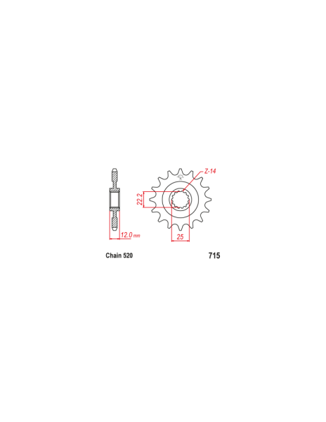 Pinion fata Enduro Expert Gas Gas EC 200-450 '99-'19/ Rieju MR200-300 '21-'23 (12 dinti)-3ab345ea2ddd7fe8a21f8c95076b0a1d.webp