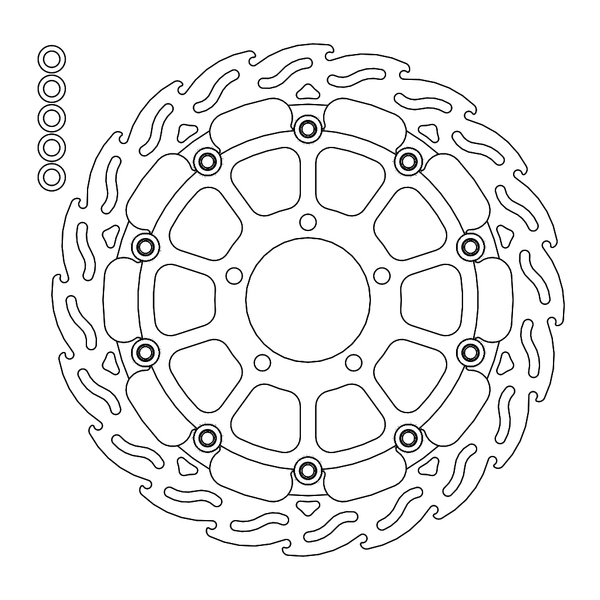 Flame Series Floating Rotor Black, Silver