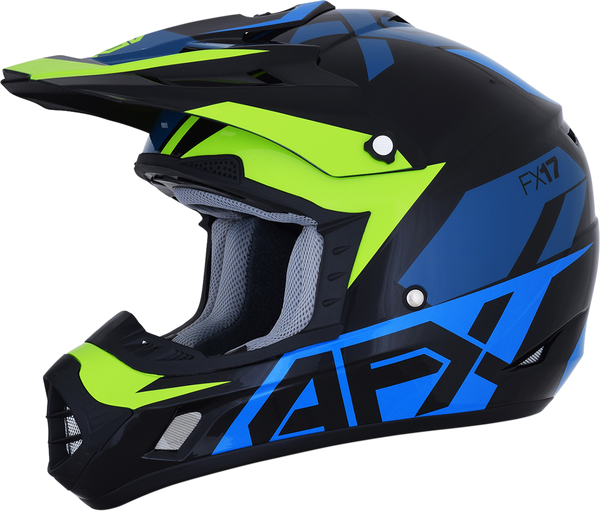 Casca AFX FX-17 Aced Black/Blue/Fluorescent Green-12