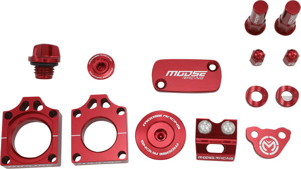 MOOSE RACING Bling Pack Kit Red, Anodized 