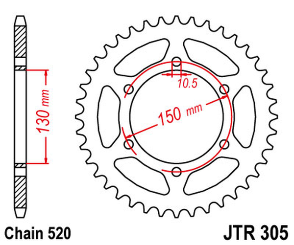 JT SPROCKETS Rear Sprocket Natural -0