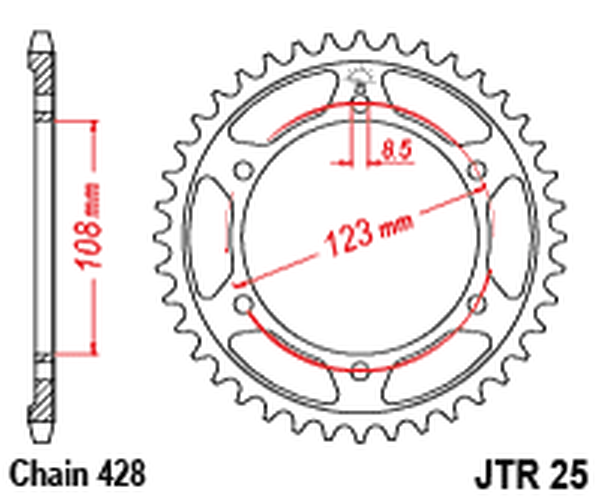 JT SPROCKETS Rear Sprocket Natural -0