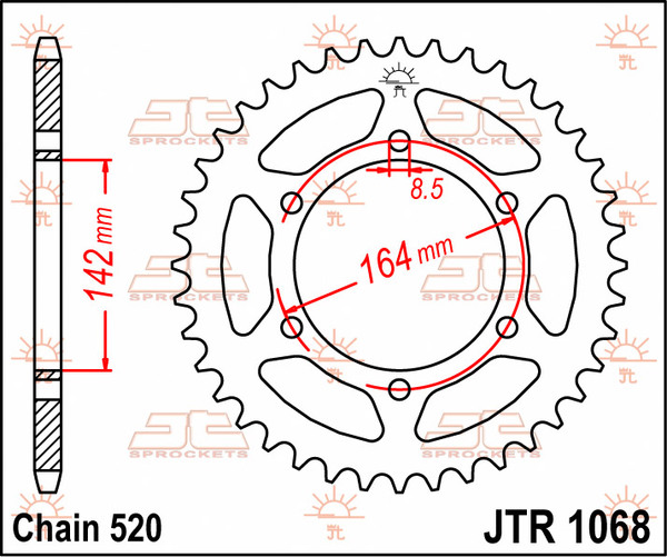 JT SPROCKETS Rear Sprocket Natural -0