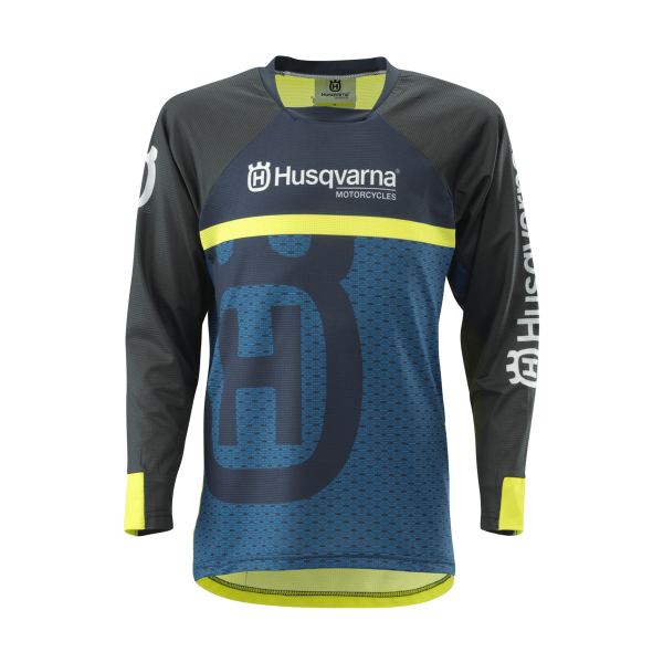 Tricou Copii Husqvarna Railed Blue/Yellow/Black-2