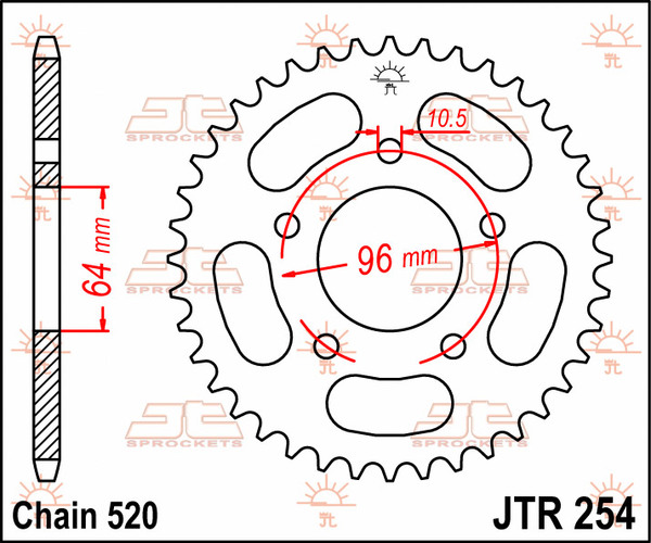 JT SPROCKETS Rear Sprocket Natural -0