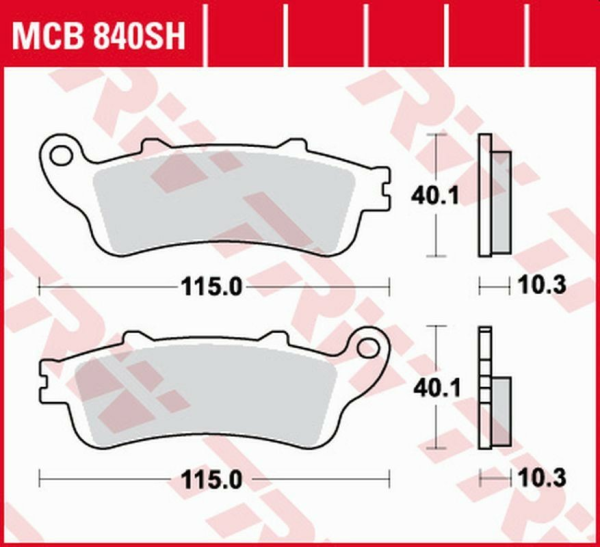 Placute frana spate TRW Sinterizate STREET HONDA GL 1800 GOLD WING '01 -'17/VFR 800F '06 -'13/XL 1000V VARADERO '04 -'11/CBR 1100XX '97 -'08/ST 1100/1300 PANEUROPEAN ' 96-'07/VTX 1800 '02 -'08