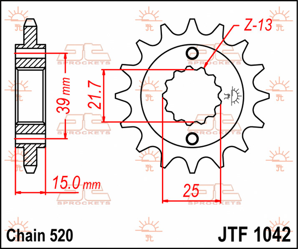 JT SPROCKETS Front Sprocket Natural -0