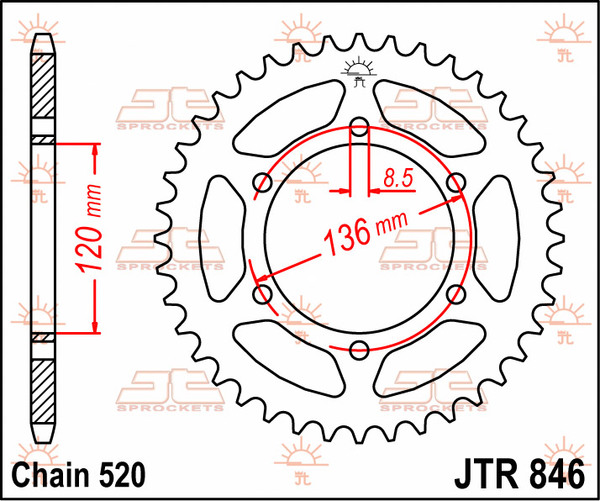 JT SPROCKETS Rear Sprocket Black -0