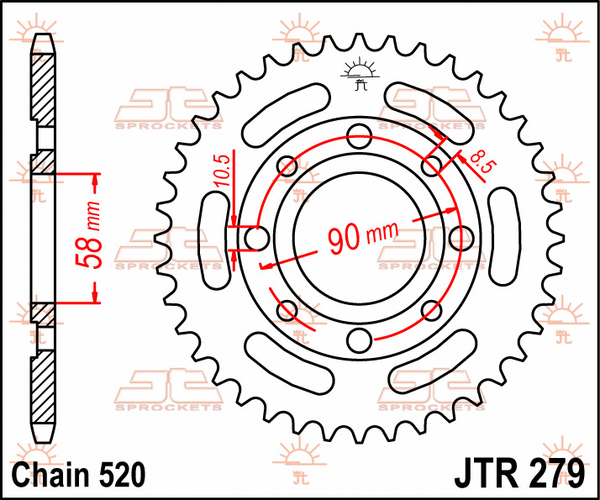 JT SPROCKETS Rear Sprocket Black -0