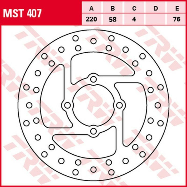 Disc frana spate TRW DERBI DXR 200/250 '04 -'08/ YAMAHA YFS 200 BLASTER '88 -'07/YFM 350 WOLVERINE '95 -'05/YFZ BANSHEE '90 -'06/YFM 660R RAPTOR '01 - '05