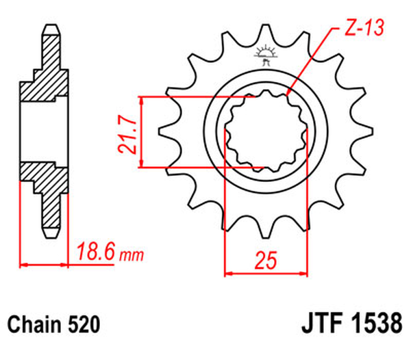 JT SPROCKETS Front Sprocket Natural -0