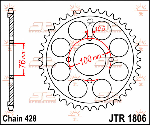 JT SPROCKETS Rear Sprocket Natural -0