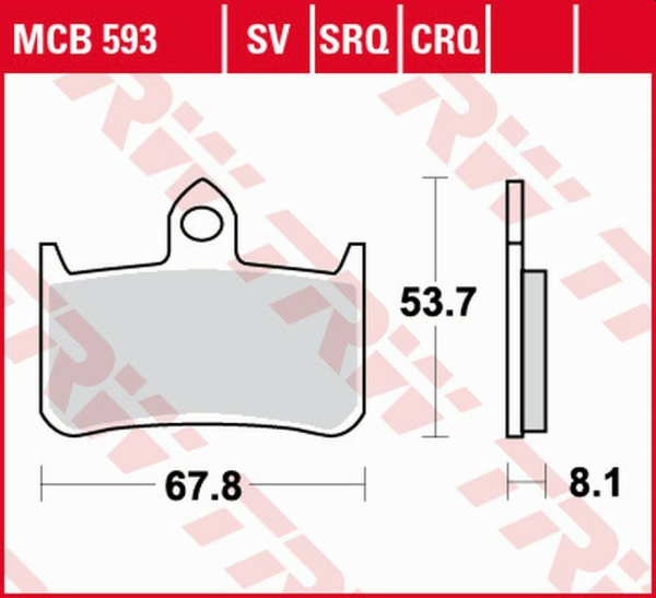 Placute frana fata TRW Sinterizate TRACK HONDA CB 250F HORNET '96 -'01/NTV 600 BROS / NT 650 HAWK '88 -'90/ NR 750 '92 -/RVF 750R '94 -'97/CB 900 HORNET '02 -'06/CB 1300 X4 '97 -'99/ KAWASAKI KLR 250 '83 -'84