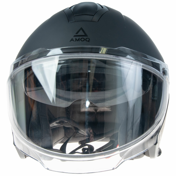 AMOQ Cluster Electric visor Jet Helmet Blackout XS-3