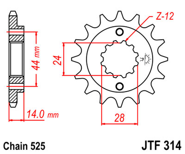 JT SPROCKETS Rubber Cushioned Front Sprocket Black, Natural -0