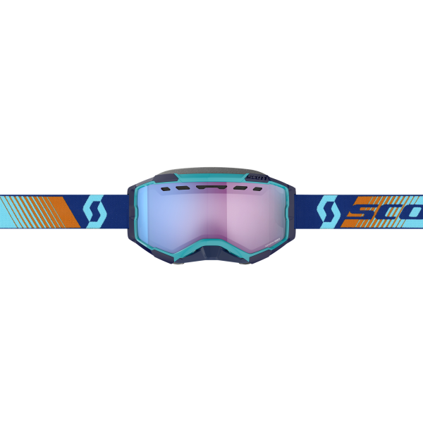 Scott Goggle Fury Snow Cross royal blue/orange enhancer blue chrome-0