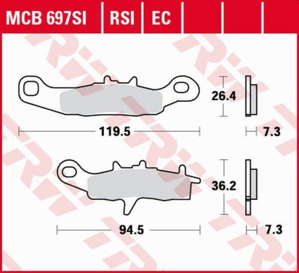 Placute frana fata TRW Sinterizate OFFROAD KAWASAKI KX 80/85 '97 -/KX 100 '97 -'09/KLR 250 '99 -'12/SUZUKI RM 85 '05 -