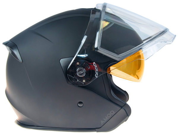 AMOQ Cluster double visor Jet Helmet Blackout XS-4