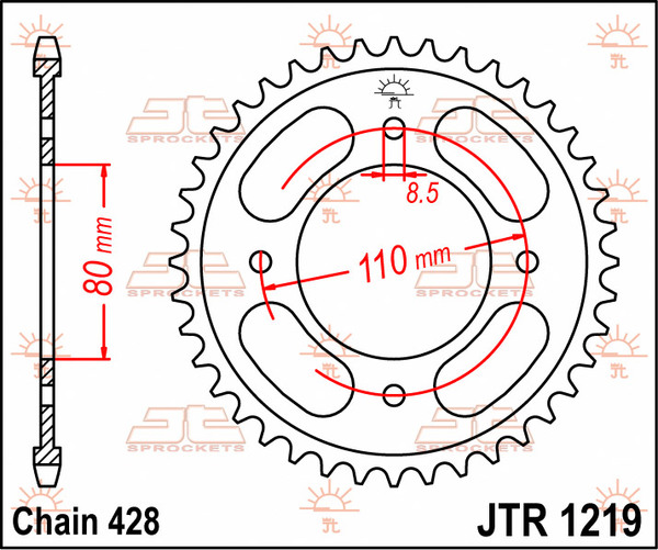 JT SPROCKETS Rear Sprocket Natural -0