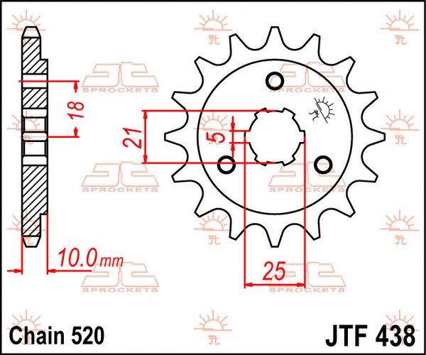 JT SPROCKETS Front Sprocket Natural -0