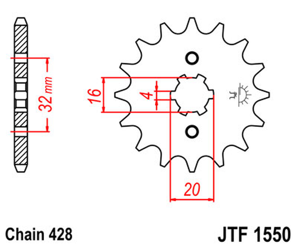 JT SPROCKETS Front Sprocket Natural -0