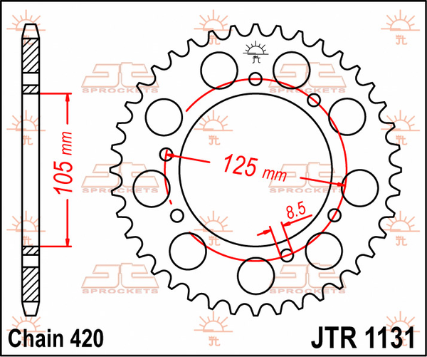 JT SPROCKETS Rear Sprocket Natural -0