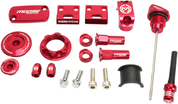 MOOSE RACING Bling Pack Kit Red, Anodized 