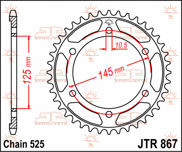 JT SPROCKETS Rear Sprocket Natural -0