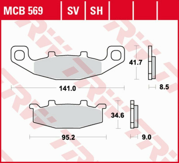 Placute frana spate TRW Sinterizate STREET KAWASAKI GPZ 400R '89 -/ZZR 500/600 '90 -'92/GPX 600R '88 -'99/ZR 750 '91 -'99/GPZ 900R '90 -'94/ZR 1100 '92 -'95/ZX-11 '93 -'01/ZZR 1100 '90 -'92