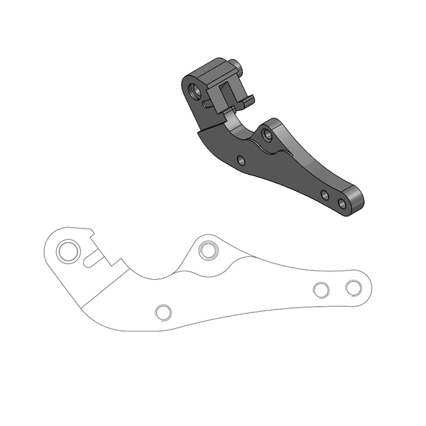 Supermoto Street Rotor Adapter Bracket Black