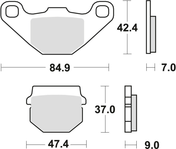 Placute frana fata/spate TRW Organice DERBI SENDA 50 '12-'17/KAWASAKI KLX 110 '10-/ KMX 125 '87-'98/SUZUKI UE 125/150 '01-'03