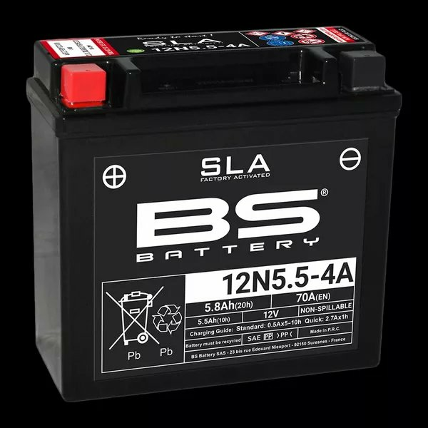 BS BATTERY Maintenance-free Battery Black 