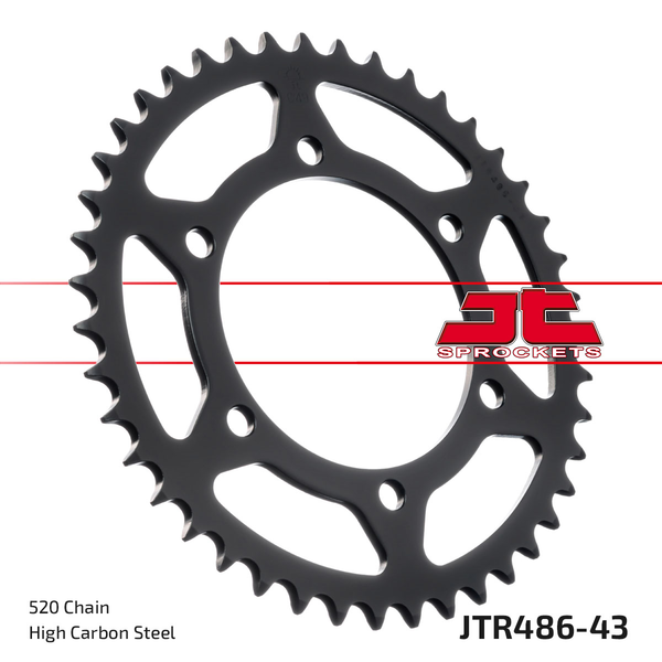 JT SPROCKETS Induction Hardened Black Zinc Finish Rear Sprocket Black, Zinc 