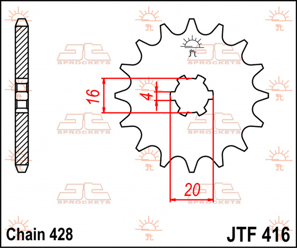 JT SPROCKETS Front Sprocket Natural -0