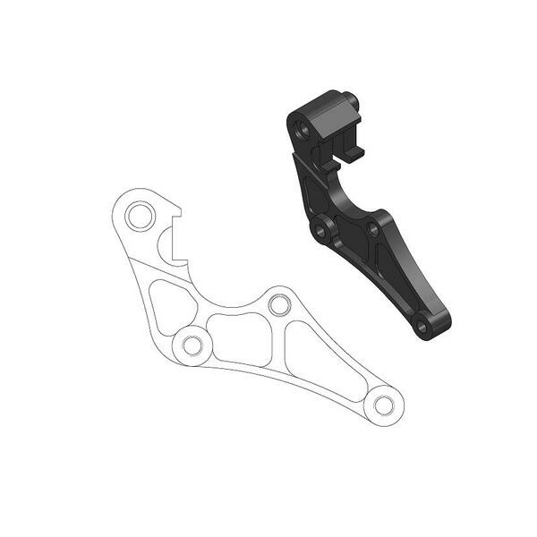 Supermoto Street Rotor Adapter Bracket Black