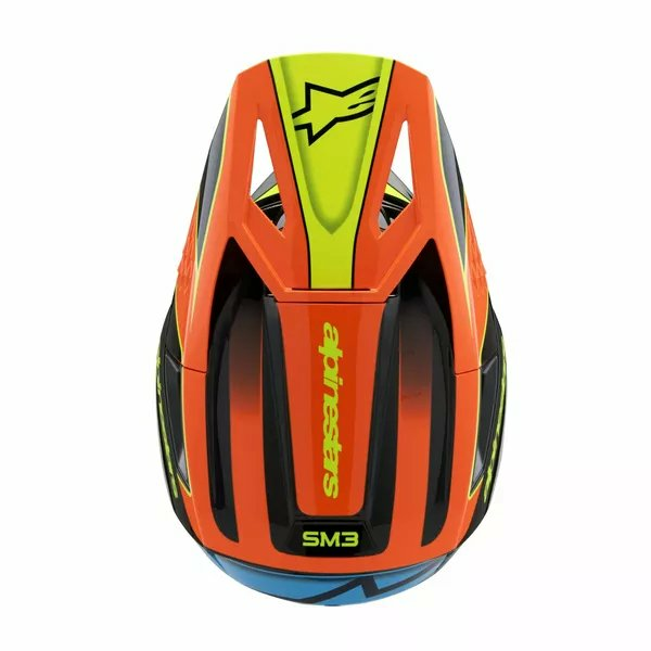 Alpinestars Youth S-m3 Fray Helmet Black, Blue, Orange, Yellow -1