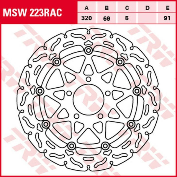 Disc frana fata TRW SUZUKI GSX-R 600 '97 -'03/GSX-R 750 '96 -'03/GSX-R 1000 '01 -'02/ TL 1000R '98 -'99/TL 1000S '97 - '01/GSX 1300R HAYABUSA '99 -'07/GSX 1400 '01 -'07