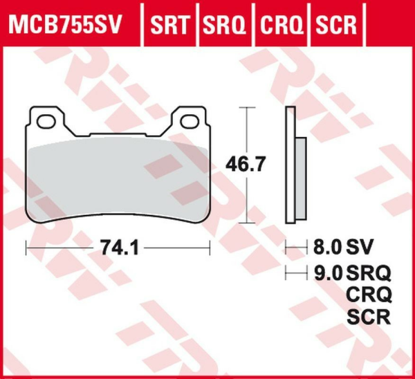 Placute frana fata TRW Sinterizate ROAD / TRACK HONDA CBR 600RR '05 -'16/CBR 1000RR FIREBLADE '04 -'16