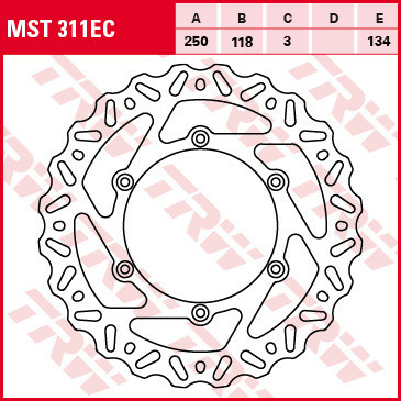 Disc frana fata TRW SUZUKI RM 125/250 '89-'12/DR 250 '95-'07/DRZ 400 '00-'05/YAMAHA YZ / WRF '01-'07/WR / YZ 426/450 '01-'15