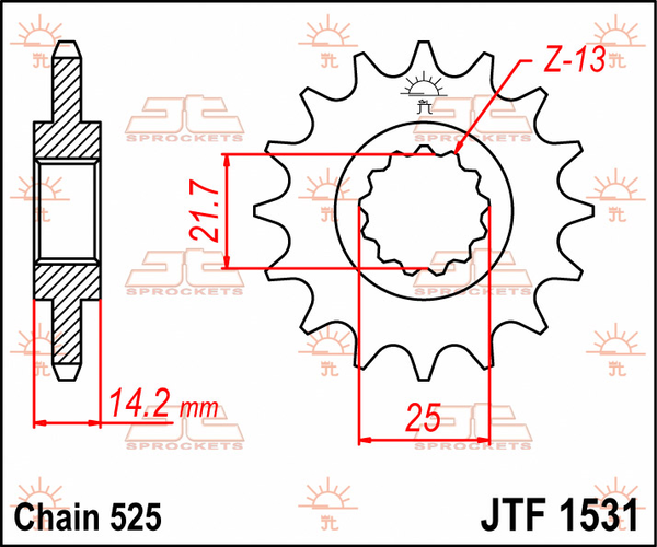 JT SPROCKETS Front Sprocket Natural -0