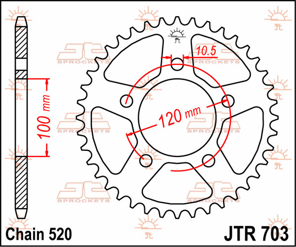 JT SPROCKETS Rear Sprocket Natural -0