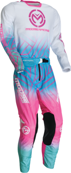 MOOSE RACING Sahara Jersey White, Blue, Pink -2