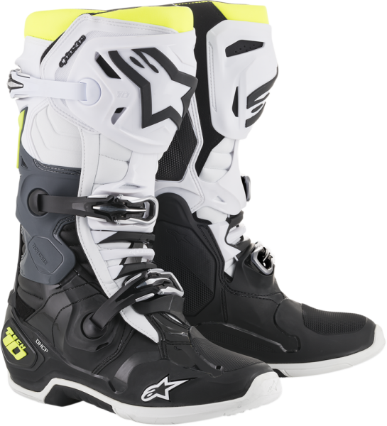 Cizme Alpinestars Tech 10 Black/White/Fluo Yellow