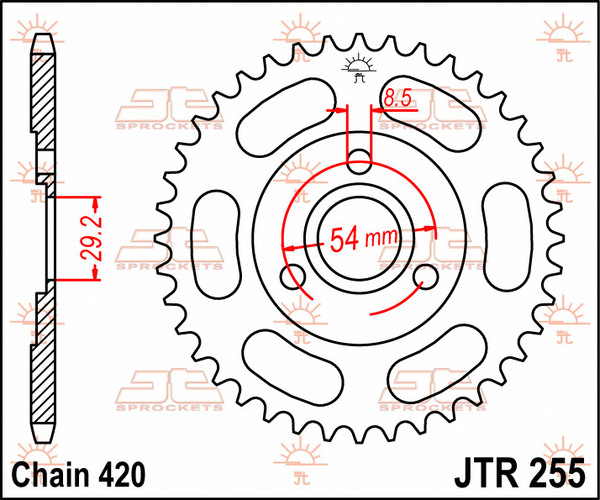 JT SPROCKETS Rear Sprocket Natural -0