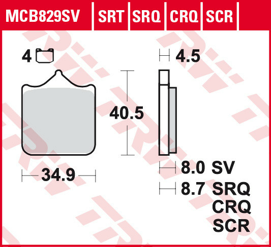 Placute frana fata TRW Sinterizate STREET BMW S 1000 RR '09-