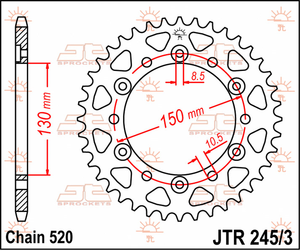 JT SPROCKETS Rear Sprocket Natural -0