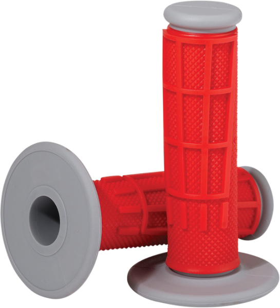 MOOSE RACING Comp Diamond Half Waffle Grips Red -0