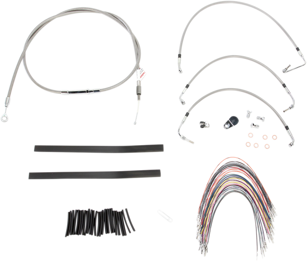 Complete Stainless Braided Handlebar Cable/brake Line Kit Silver-0