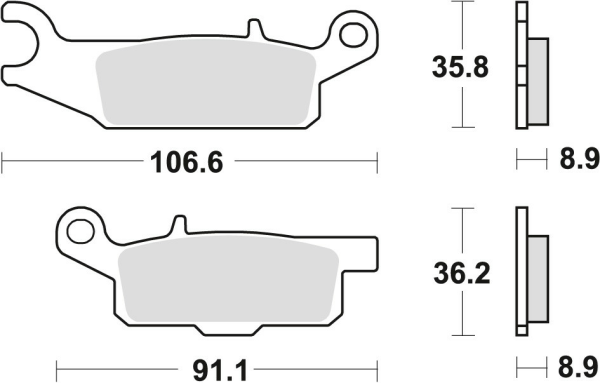 Placute frana spate TRW Sinterizate OFFROAD YAMAHA YFM 550 GRIZZLY '09-/YFM 700 GRIZZLY '07-